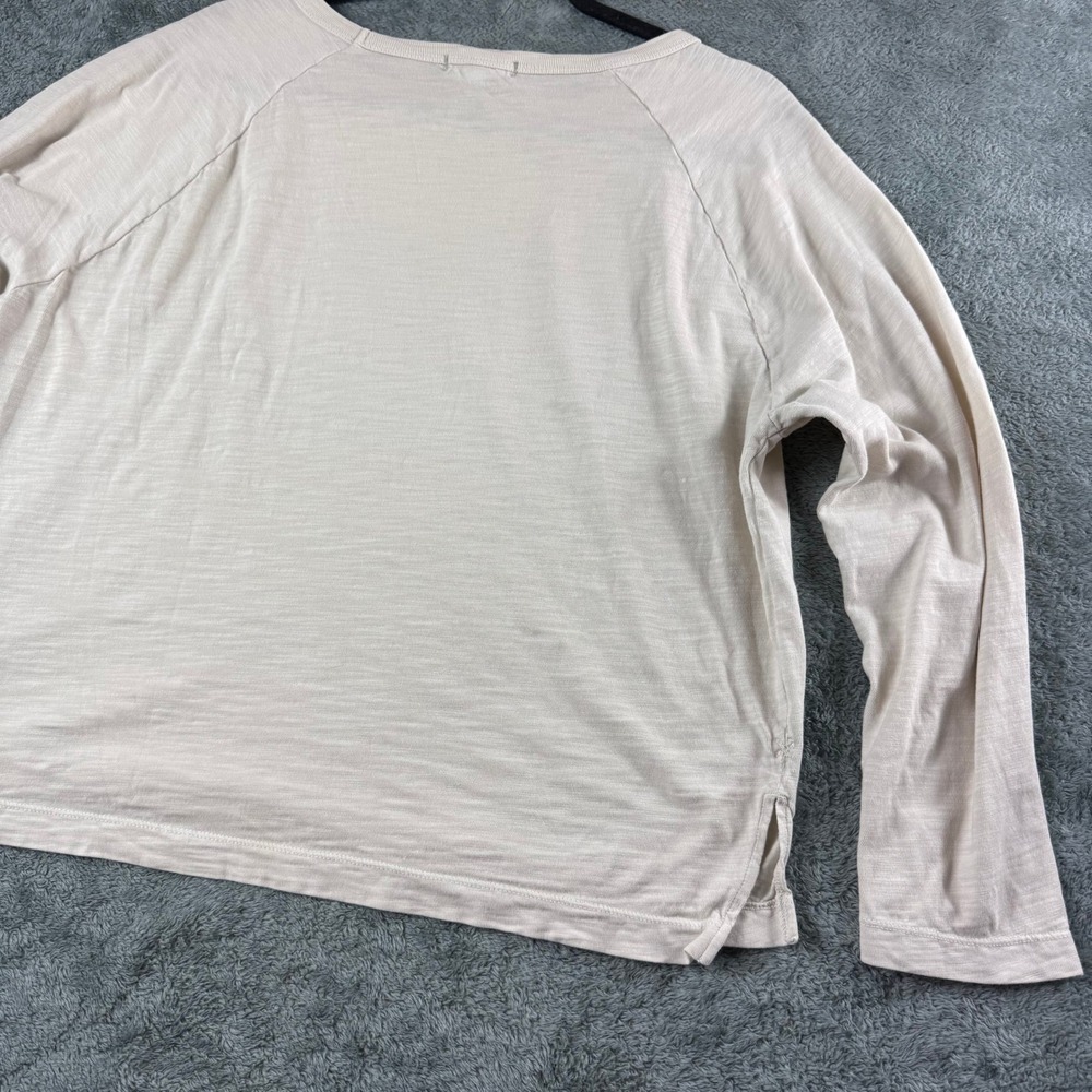 Alex Mill Womens Slub Jersey Long Sleeve Raglan Tee Oatmeal Beige Size M - Picture 9 of 11